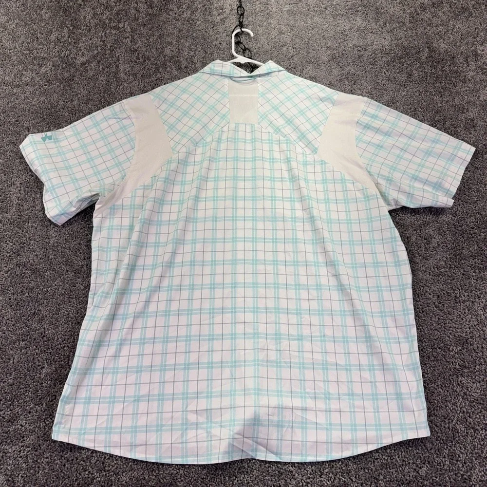 Under Armour Shirt Mens 3XL Plaid Short Sleeve Button HeatGear Fishing